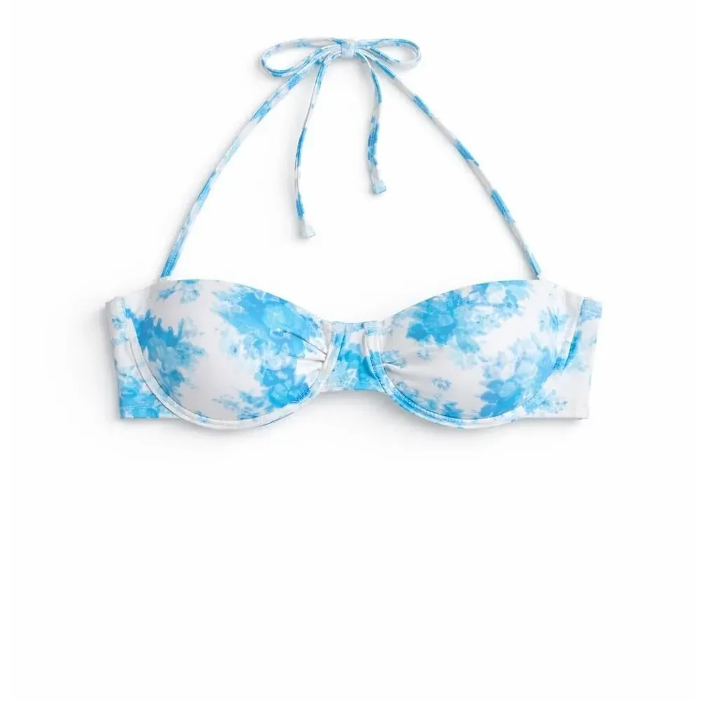 Frankie’s Bikinis Cielo Underwire Bikini Top – Blue Floral – Size S
